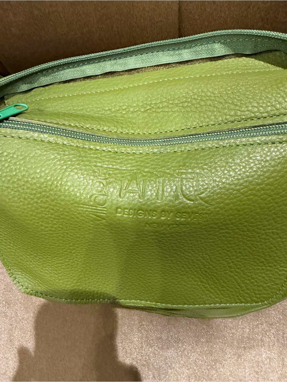 Lime Green Leather Crossbody Bag